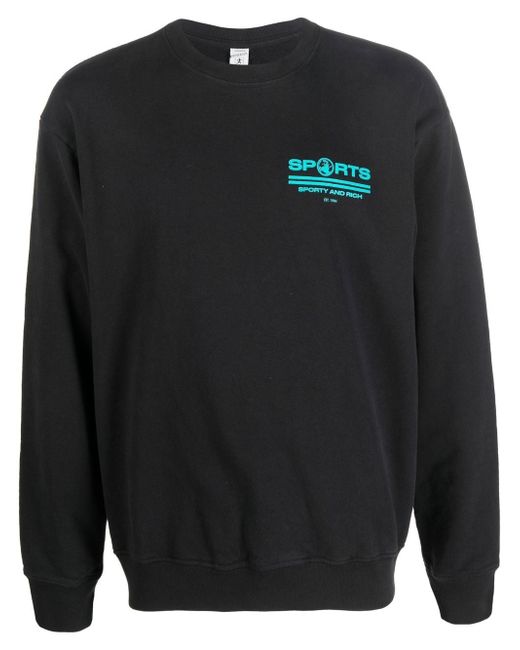 Sporty & Rich logo-print long-sleeve sweatshirt