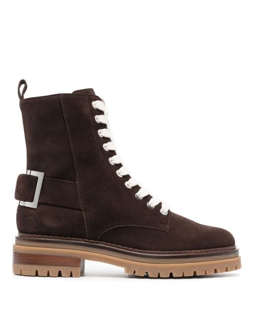 Sergio Rossi lace-up suede ankle boots