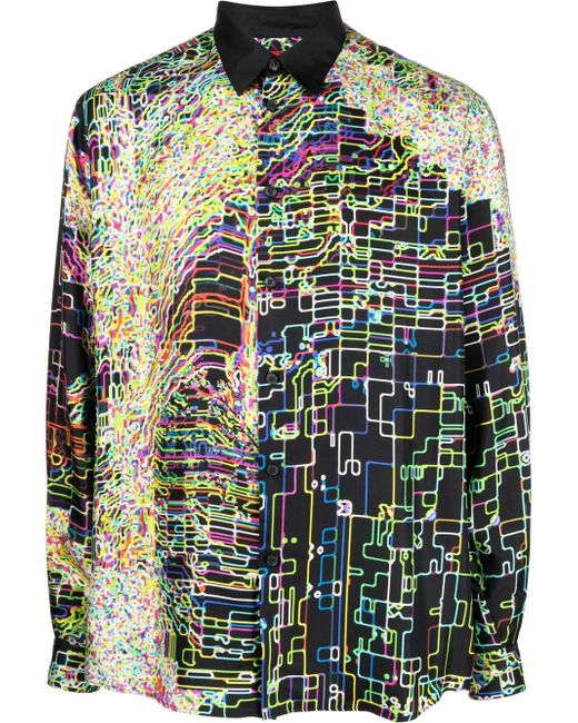 Ferrari abstract-print silk shirt