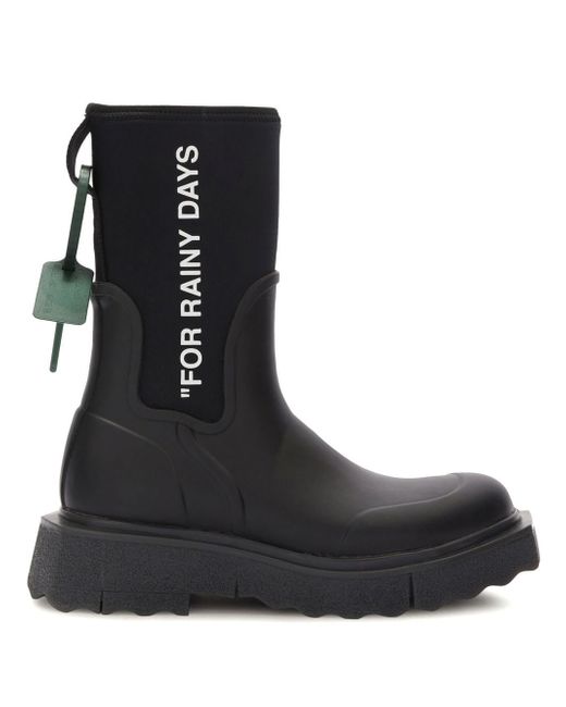 Off-White Sponge logo-print rain boots