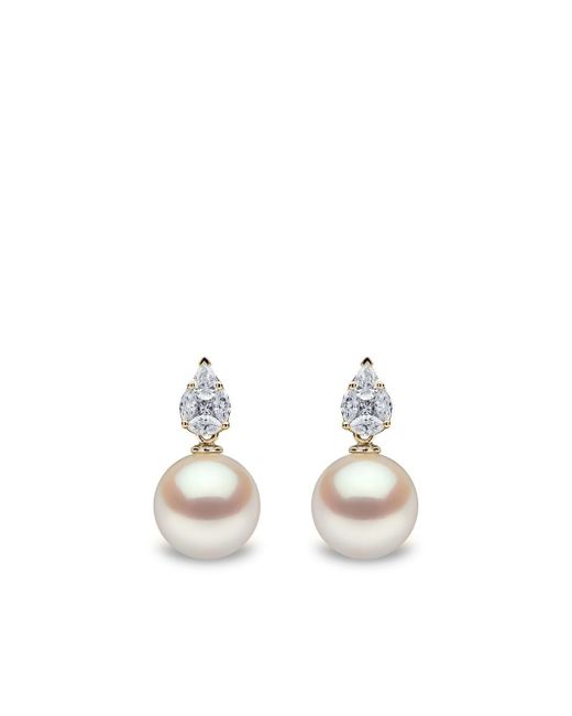 Yoko London 18kt yellow Starlight south sea pearl and diamond earrings