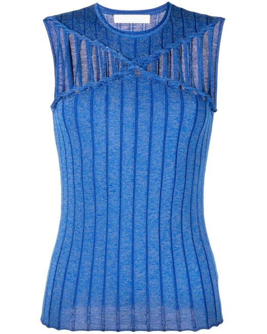 Dion Lee X Braid ribbed knitted top