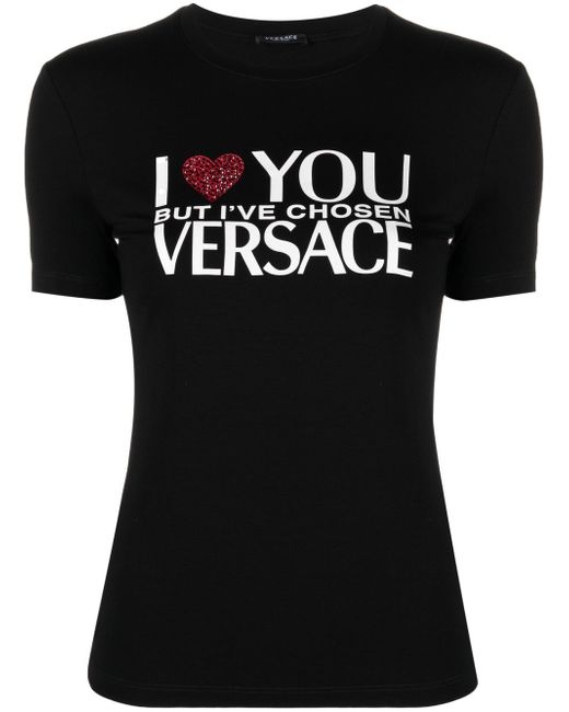 Versace slogan-print T-shirt