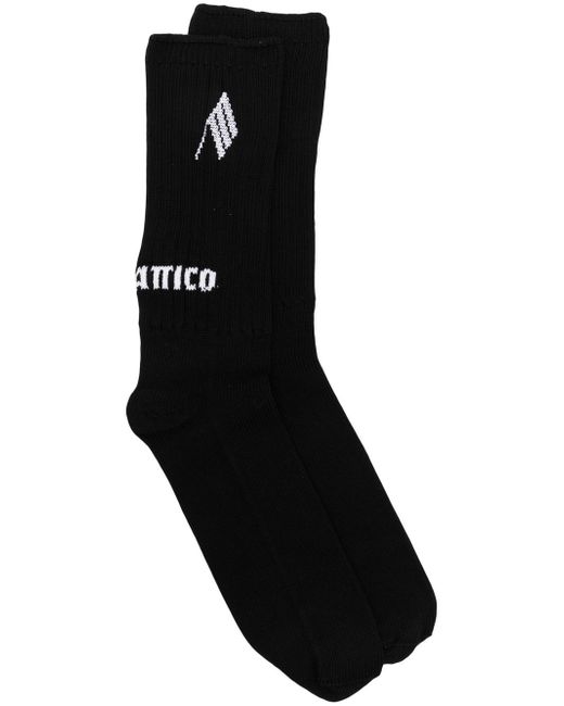 Attico intarsia-knit logo socks