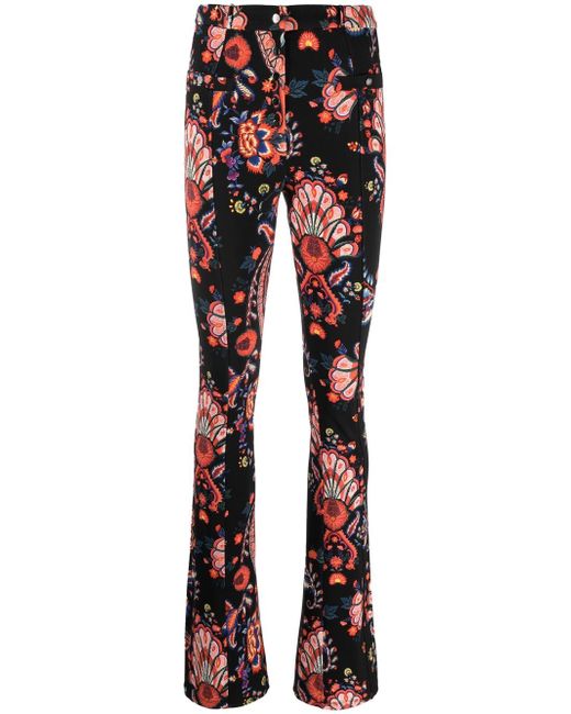 Paco Rabanne floral print high-waisted trousers