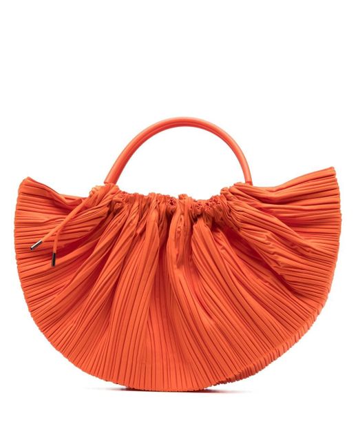 Pleats Please By Issey Miyake pleated curved tote bag