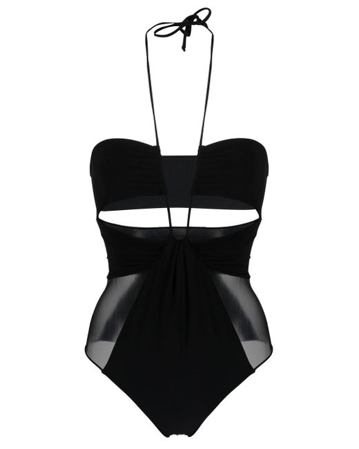 Nensi Dojaka sheer-panelled cut-out swimsuit