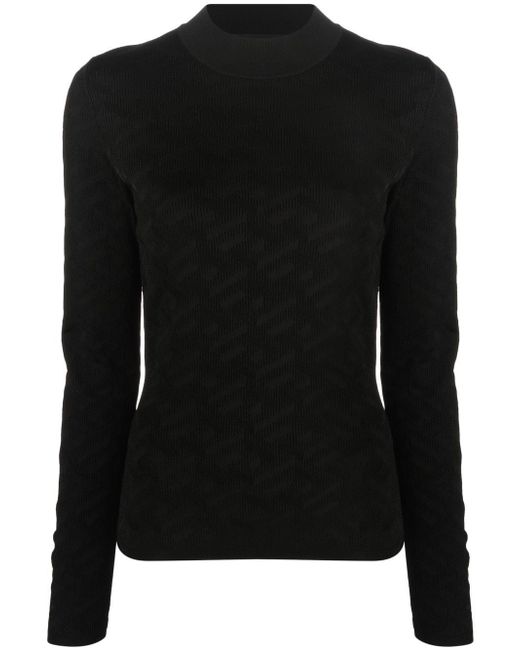 Versace monogram-jacquard long-sleeve top