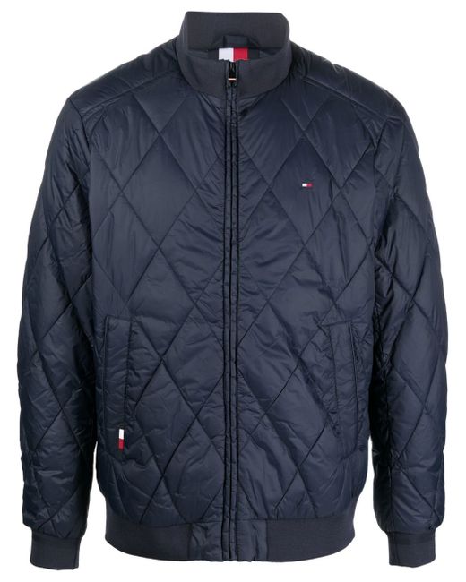 Tommy Hilfiger logo-patch quilted jacket