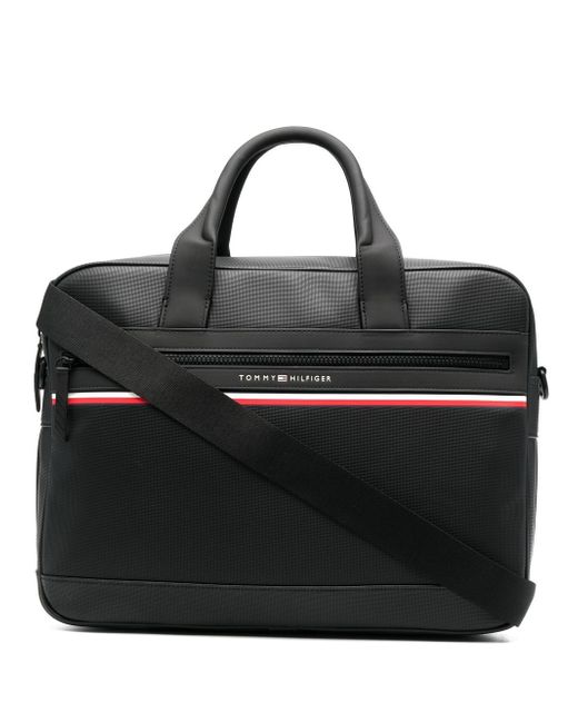 Tommy Hilfiger stripe-detail laptop bag