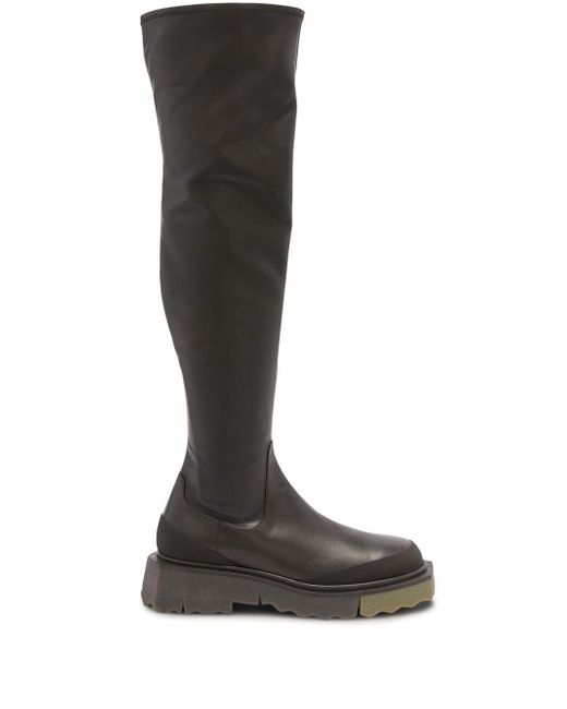 Off-White knee-length leather boots