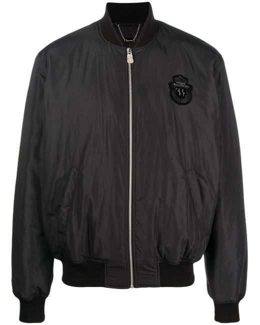 Billionaire logo-patch bomber jacket
