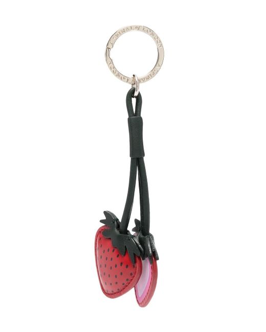 Aspinal of London strawberry-pendant keyring