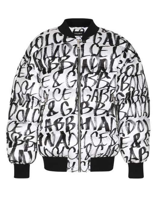Dolce & Gabbana all-over logo-print bomber jacket