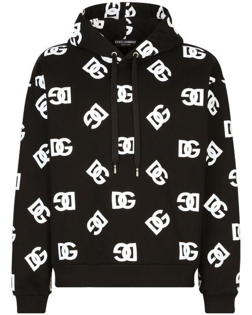 Dolce & Gabbana all-over logo-print cotton hoodie