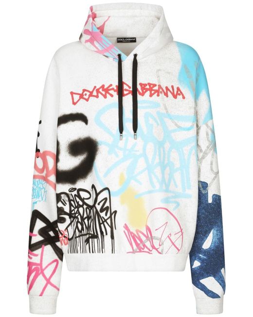 Dolce & Gabbana graffiti-print cotton-blend hoodie