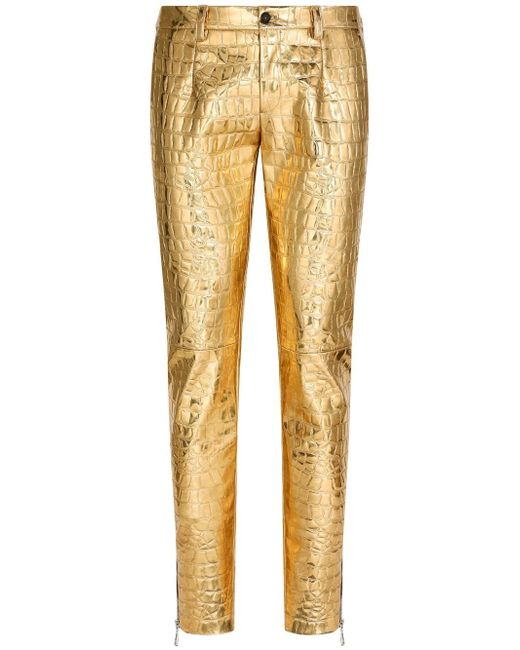 Dolce & Gabbana metallic-finish skinny trousers