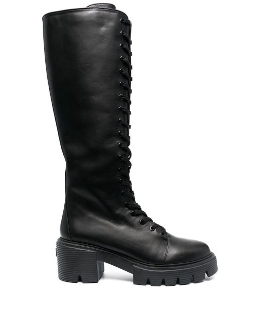 Stuart Weitzman 70mm calf-length lace-up boots