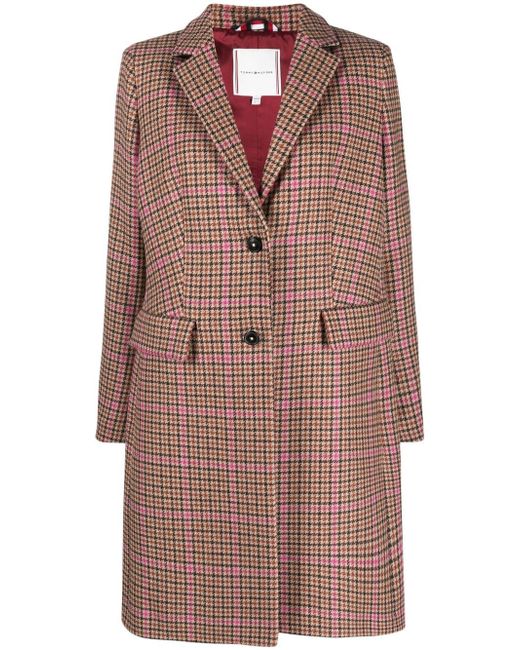 Tommy Hilfiger plaid-patterned single-breasted coat