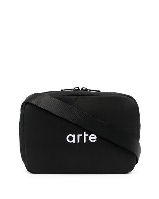 Arte logo-print messenger bag