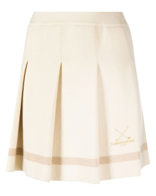 Fabiana Filippi logo-embroidered pleated golf skirt