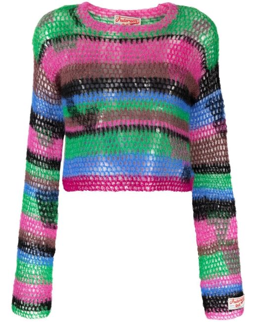 Andersson Bell horizontal-stripe open-knit jumper