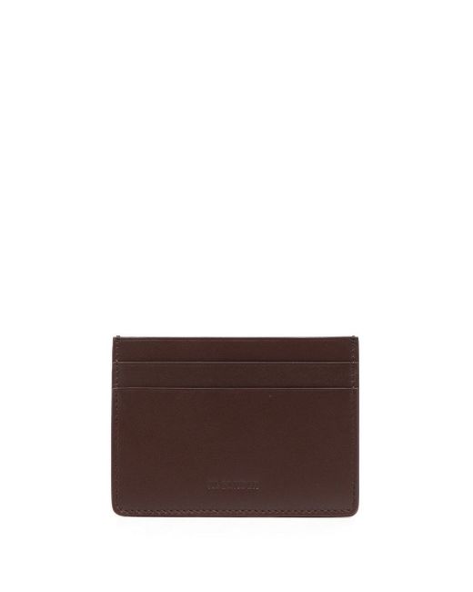 Jil Sander debossed-logo leather cardholder