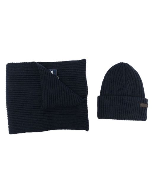 Barbour ribbed beanie set