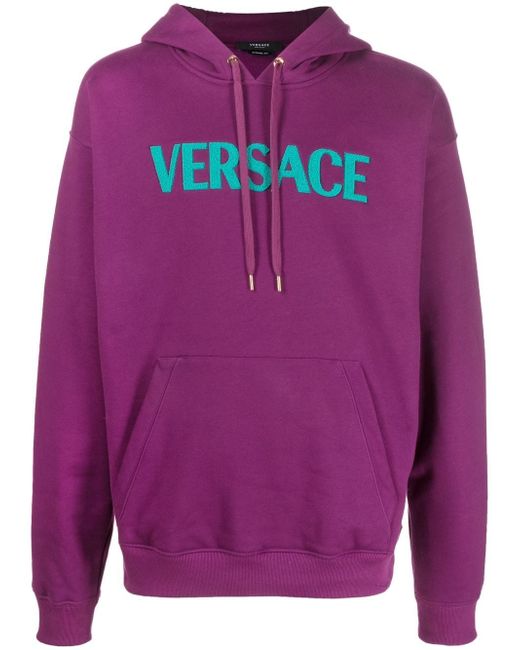 Versace logo-appliqué drawstring hood