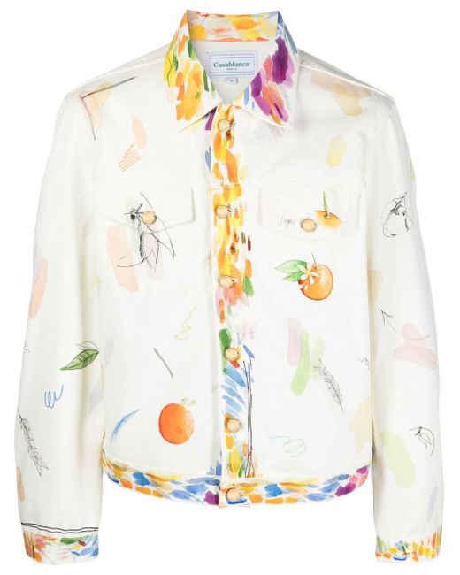 Casablanca fruit-print cotton jacket