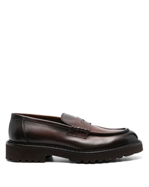 Doucal's almond toe leather loafers