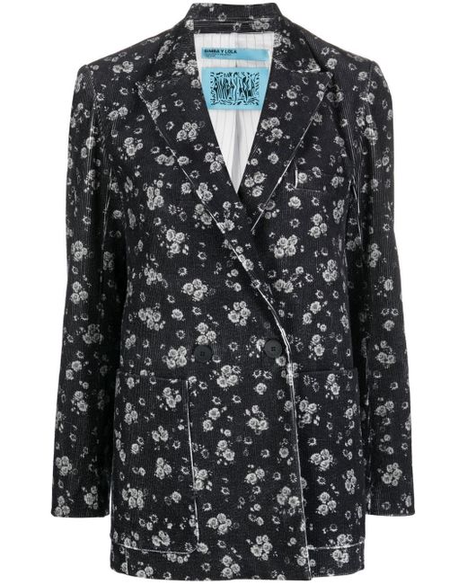 Bimba Y Lola floral-print pleated blazer