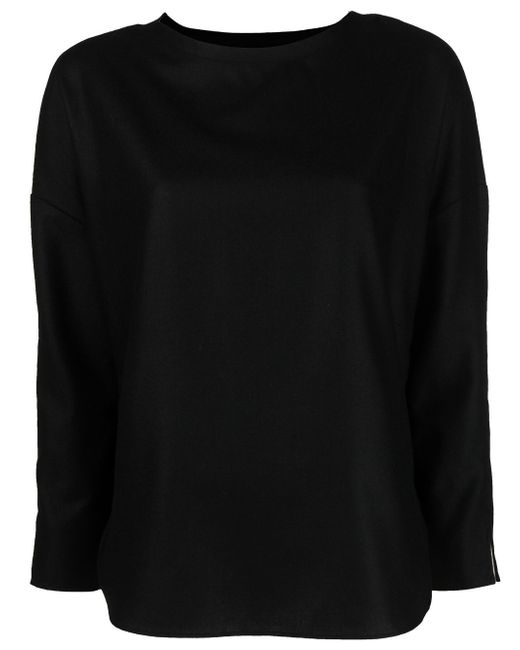 Aspesi wide-neck long-sleeved blouse