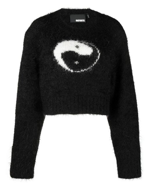 Rotate intarsia-knit jumper