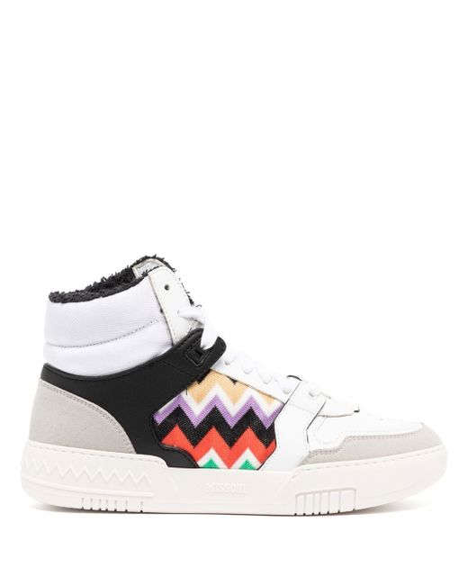 Missoni zigzag panelled high-top sneakers