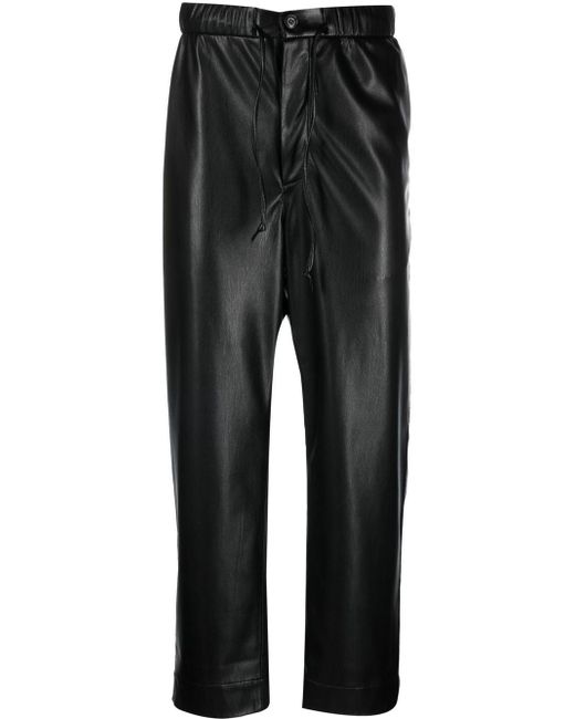 Nanushka leather-look straight-leg trousers