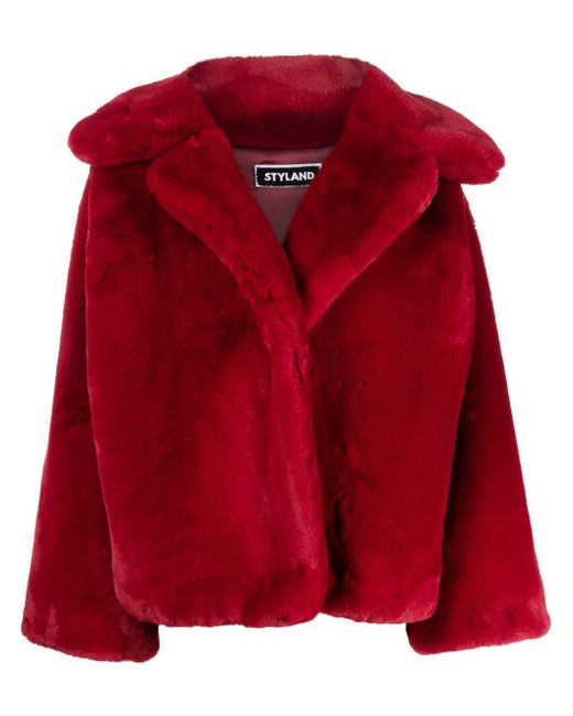Styland oversize-cut faux-fur jacket