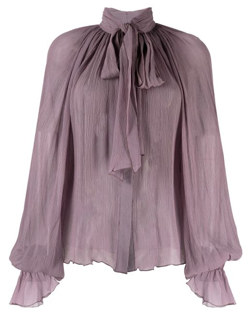 Atu Body Couture pussy-bow silk blouse