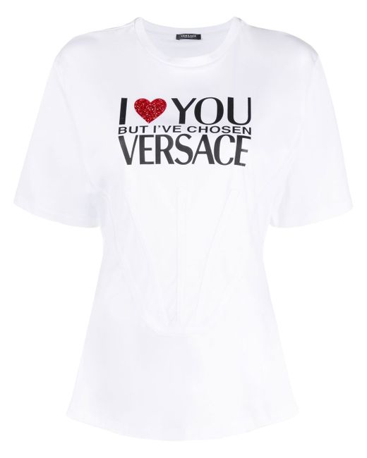 Versace slogan-print cotton T-shirt