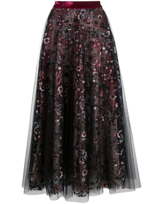 Talbot Runhof sequin-embellished midi skirt