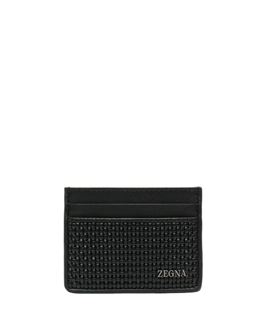 Z Zegna textured embossed-logo cardholder