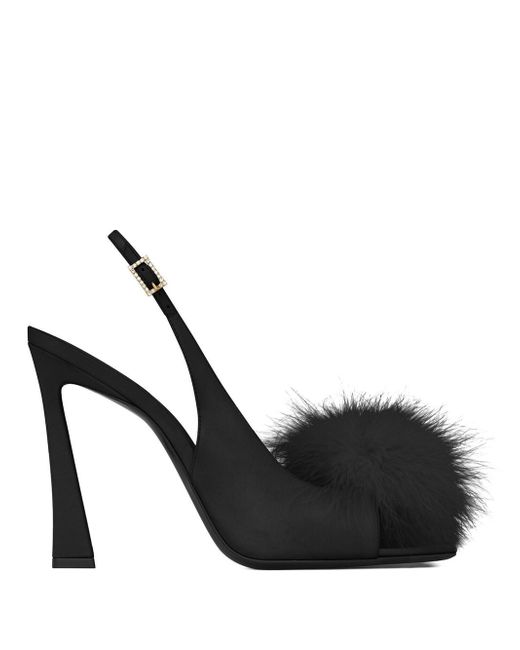 Saint Laurent faux-fur detail 110mm sandals