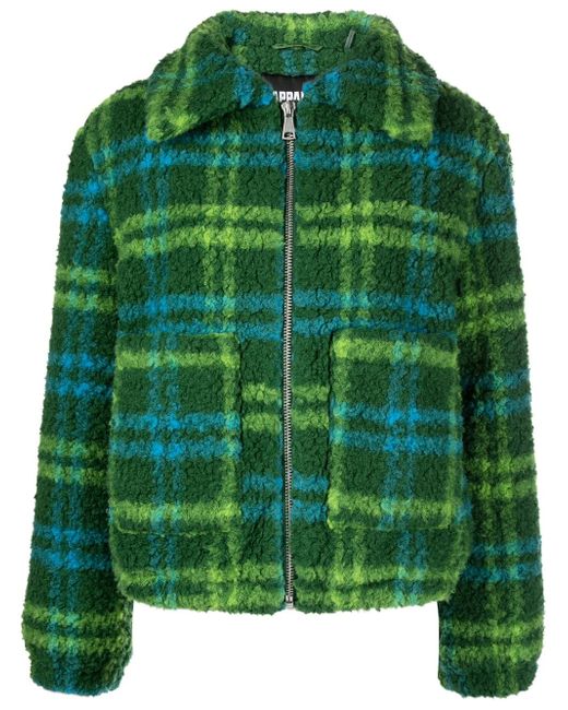Apparis checked faux-shearling coat