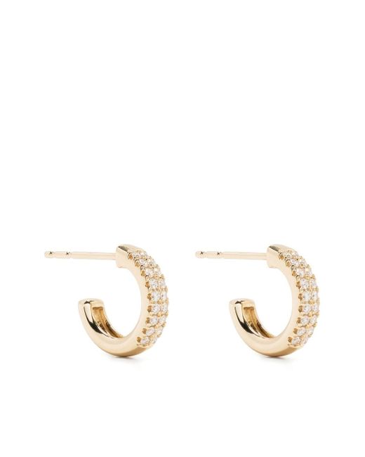 Mizuki 14kt yellow diamond hoop earrings
