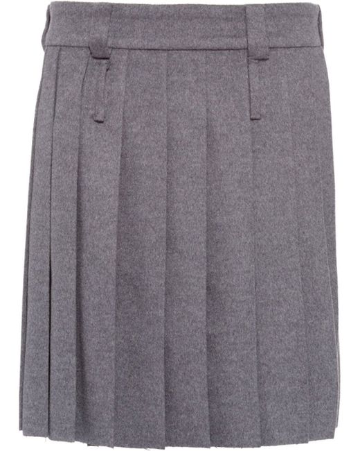 Miu Miu pleated wool-velour skirt