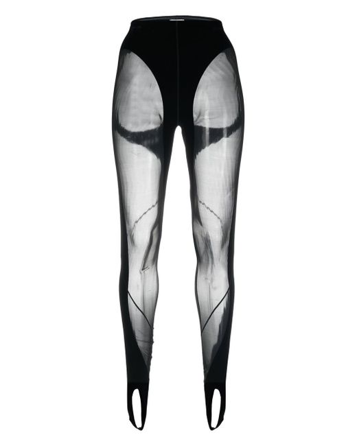 Wolford mesh-panelled stirrup leggings