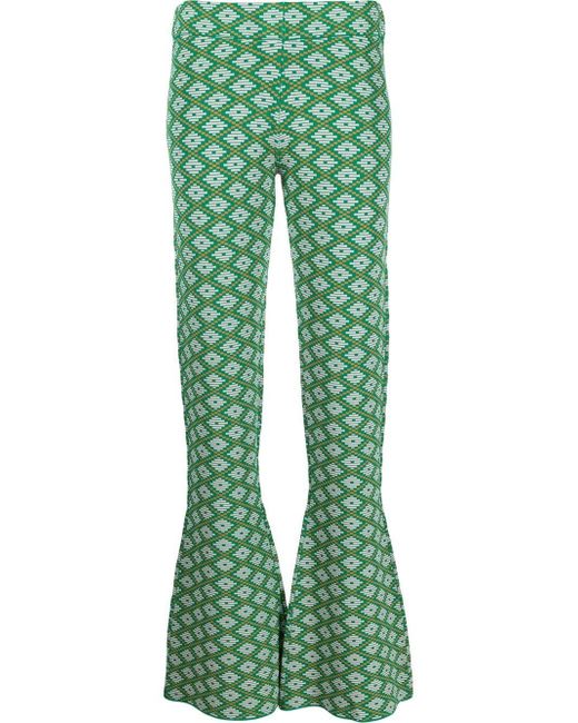 Dodo Bar Or graphic-pattern flared trousers