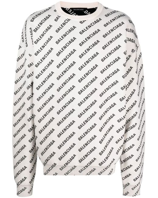 Balenciaga intarsia-logo crew-neck jumper