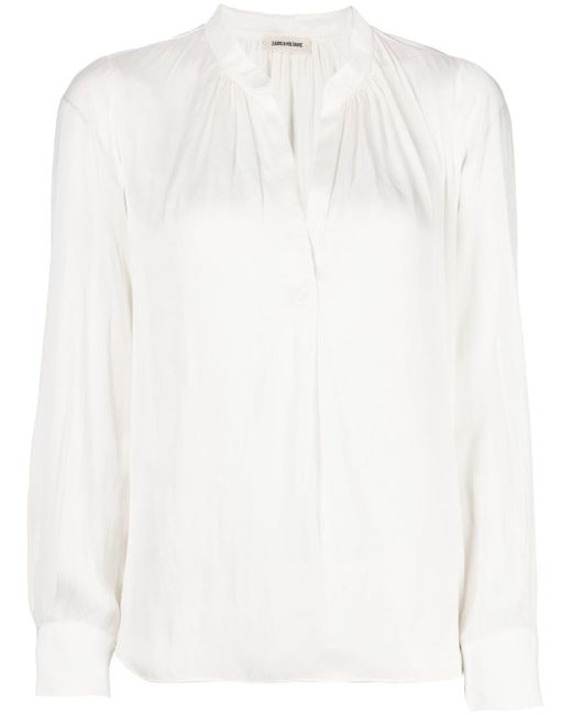 Zadig & Voltaire long-sleeve gathered-detail blouse