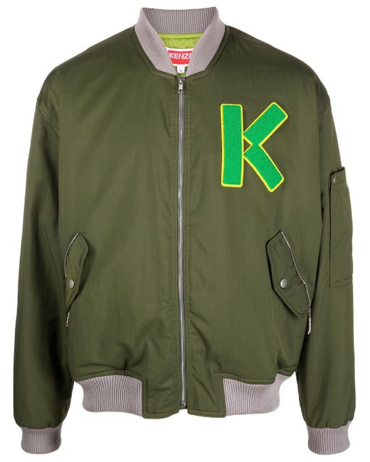 Kenzo Varsity logo-patch bomber jacket